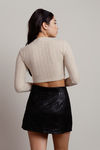 Fire Within Natural Soft Knit Long Sleeve Crop Top