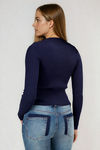 Classic Chic Button Front Knit Cardigan - Navy