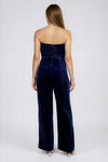 Inspire Glam Sweetheart Velvet Jumpsuit - Navy