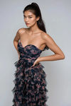 Wildest Bloom Floral Ruffle Maxi Dress - Navy Pink