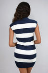 Winter Tide Stripe Knit Mini Dress - Navy Stripe