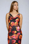 Subtle Glam Floral Open Back Maxi Dress - Night Bloom