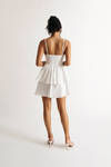 Aphrodite Off White Tiered Ruffle Flared Skater Dress