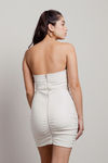 Stay Up Off White PU Lux Pleather Bodycon Tube Dress
