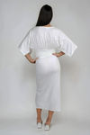 Still So Soft Kimono Slit Midi Dress - Off White
