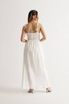 Think Of Me Off White Ruched Maxi Dress