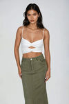 Free Spirit Flared Maxi Skirt - Olive