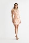 Kayleigh Orange Satin Cowl Neck Mini Dress