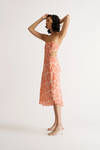 Maia Orange Floral Cutout Midi Slip Dress