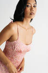 Come With Me Pink Floral Tied Mini Dress