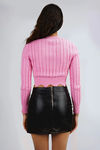Sweet & Twisted Cable Knit Crop Top - Pink