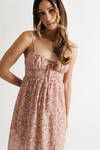 Take It All Pink Floral Slit Maxi Dress
