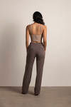 Brielle Plum Straight Leg Trouser Pants