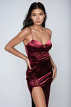 Midnight Lace Sweetheart Slit Maxi Dress - Plum