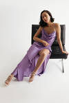 Dreamy Night Purple Cowl Neck Surplice Maxi Dress