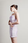Lesli Purple Tie-Dye Satin Bodycon Mini Dress