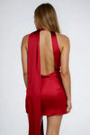 Dressed in Desire Satin Scarf Mini Dress - Red