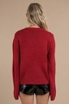 Faded Love Red Flared Sleeve Sweater