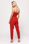 Gina Red Strapless Jumpsuit