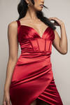 Last Forever Corset Asymmetrical Mini Dress - Red