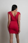 Savannah Red Surplice Dress