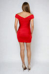 Soft Seduction Draped Cowl Bodycon Mini Dress - Red