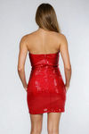 Sparkle Hour Strapless Sequin Mini Dress - Red