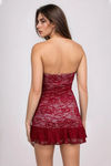 Sweet Sin Lace Bustiner Mini Dress - Red
