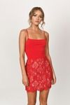 Together As One Red Scalloped Skirt