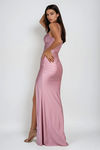 Time To Go High Slit Bodycon Maxi Dress - Rose