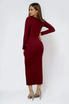 Easy Comfort Ribbed Square Neck Midi Dress - Rouge