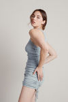 Brie Me Sage Ribbed Ruched Dress