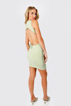 Waiting Game Sage Ribbed Open Back Bodycon Dress