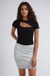 Frost Charm Knit Mini Skirt - Silver