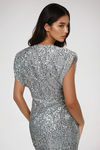 Prism Glow Sequin Sculpted Mini Dress - Silver