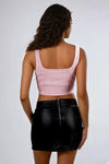 Too Cute To Handle Ribbed Tank Top - Soft Pink
