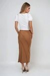 Drift Charm Mesh Midi Skirt - Taupe