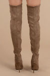Made For Walking Taupe Faux Suede Thigh High Boots