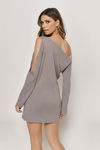 Olivia Taupe Cold Shoulder Sweater Dress