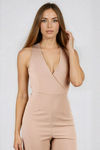Sultry Vibe Open Back Jumpsuit - Taupe