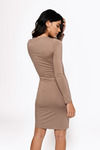 Vene Long Sleeve Bodycon Dress - Taupe