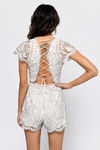 Ace of Lace Up White Back Romper