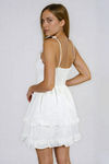 All About the Flowers Ruffle Tie Strap Mini Dress - White