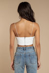 Avery White Lace Crop Top
