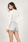 Basic As Can Be White Knotted Long Sleeve Top