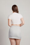 Be Essential White Micro Ribbed Crop Tee
