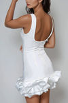 Be My Baby Ruffle Structured Mini Dress - White