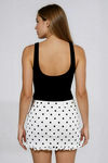 Cute on Cue Polka Dot Ruffle Mini Skirt - White Black