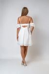 Chase The Light Eyelet Puff Mini Dress - White