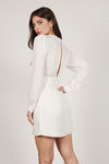 Don't Know What To Do White Satin Shift Dress